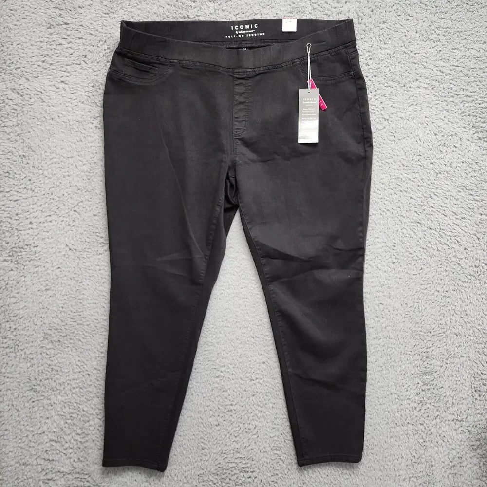 Ashley Stewart Iconic Pull On Jegging Womens 24 Short Black Stretch NEW‎ w/ Tag